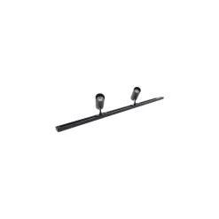 Bright Choice Komplett set 1-Fas Rail L 1x 1,5 Meter Svart | incl. 6x Spot + GU10 2700K 3W Dimbar + Ändkåpa, Strömkontakt och L -Anslutningsstycke