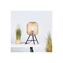 Brilliant Bordslampa Trärow Metall Bambu Brun | Passande för 1x E27