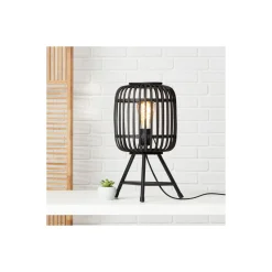 Brilliant Bordslampa Trärow Metall Bambu Svart Trä | Passande för 1x E27