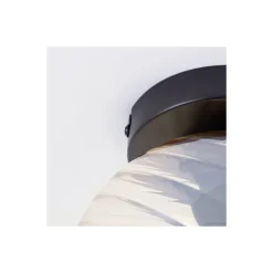 Brilliant Casto Taklampa Glas Metall Svart Beige | 190mm - Passande för 1x E27