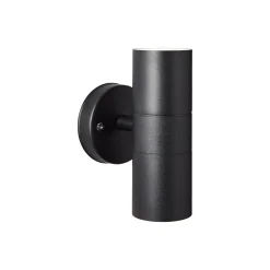 Brilliant Jandy Vägglampa Up/Down Glas Metall Svart | IP44 - Utomhus - Passande för 2x GU10