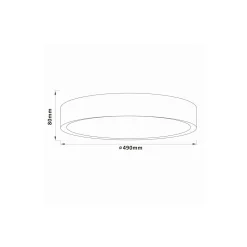 Brilliant Slimline Taklampa Metall Plast Svart Vit 34W 3800lm - 830-865 CCT | 490mm - Fjärrkontroll Dimbar