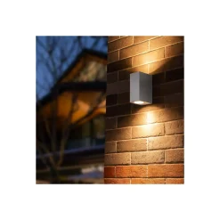 D'Lite Vägglampa Vrebos Silver Up & Down| Passande för 2x GU10