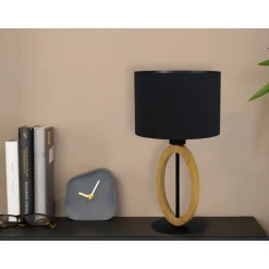 Eglo Bordslampa Basildon 1 Stål Svart Trä | Passande För 1x E27