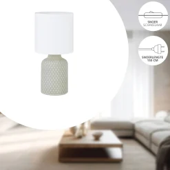 Eglo Bordslampa Bellariva Ceramic Grå | Passande För 1x E14