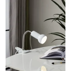Eglo Bordslampa Fabio Stål Vit | Passande För 1x E14