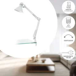 Eglo Bordslampa Firmo Stål Vit | Passande För 1x E27