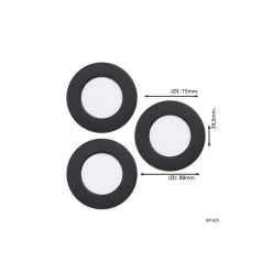 Eglo Connect.Z Smart Infälld Spot Badrumsbelysning Fueva 6-Z Plast Svart 8.4W 1020lm - 827-865 Justerbar Vit + RGB | Dimbar