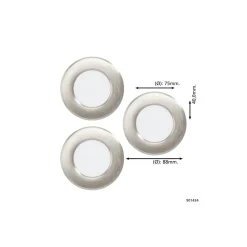 Eglo Connect.Z Smart Infälld Spot Badrumsbelysning Fueva 6-Z Plast Satin Nickel 8.4W 1020lm - 827-865 Justerbar Vit + RGB | Dimbar