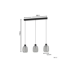 Eglo Connect.Z Smart Pendellampa Molochio-Z Stål Svart 11.1W 1500lm - 827-865 Justerbar Vit + RGB | Dimbar