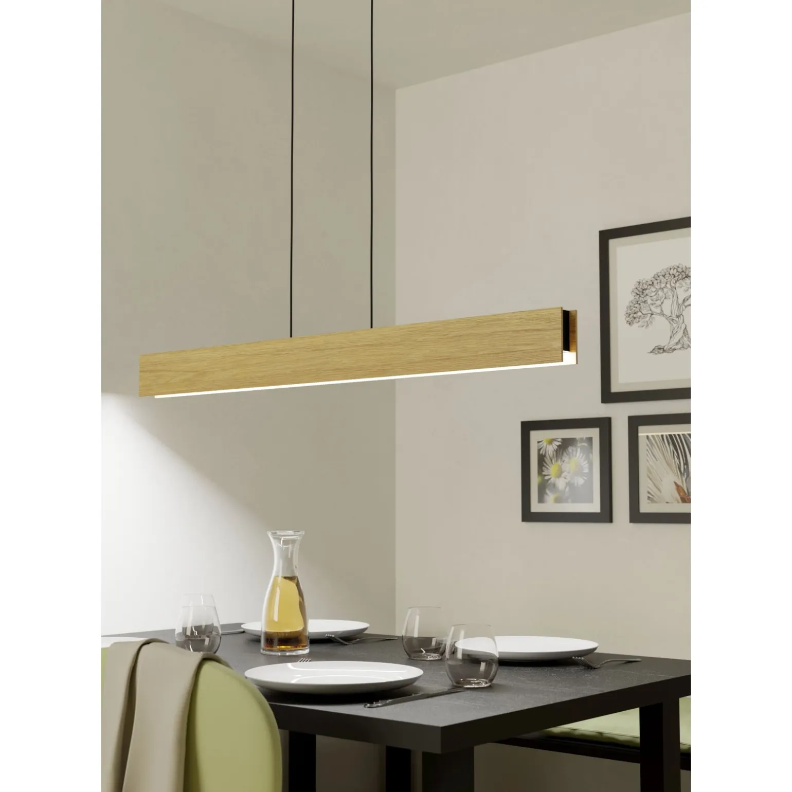 Eglo Connect.Z Smart Pendellampa Anchorena-Z Trä Svart 34W 3960lm - 827-865 Justerbar Vit | Dimbar