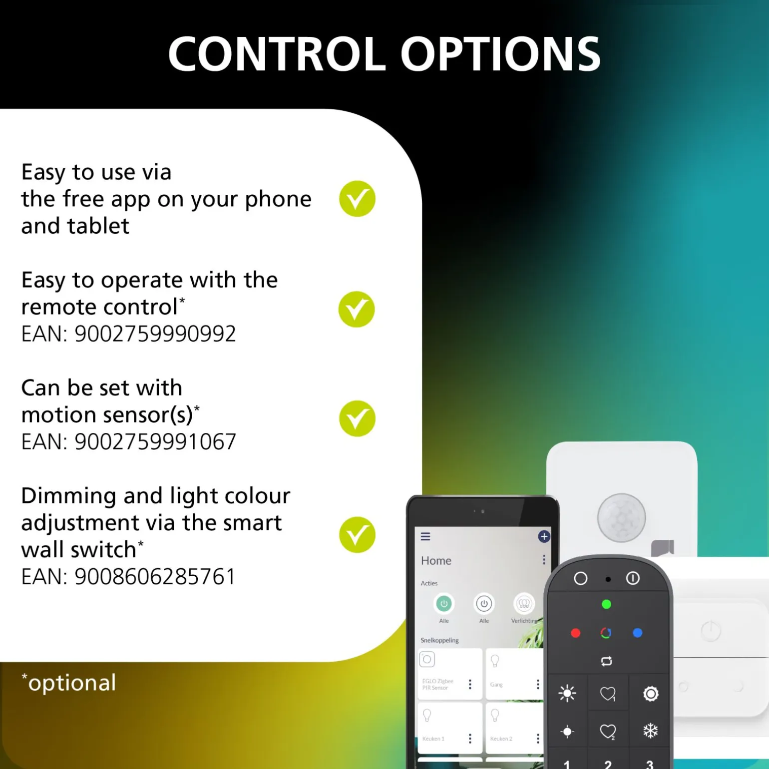 Eglo Connect.Z Smart Taklampa Aluminium Svart 17W 2150lm - 827-865 Justerbar Vit + RGB | 420mm - Dimbar