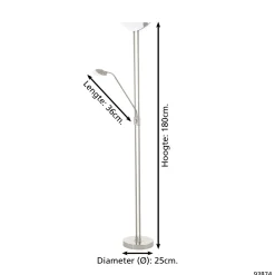 Eglo Golvlampa Baya Led Stål 20W 2700lm - 830 Varm Vit | Dimbar