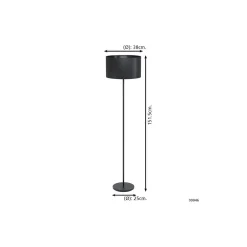 Eglo Golvlampa Maserlo 1 Stål Svart | Passande för E27