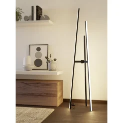 Eglo Golvlampa Mongolanda Aluminium Stål Svart Vit 30W 4300lm - 830 Varm Vit