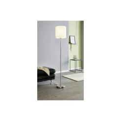 Eglo Golvlampa Pasteri Stål Satin Nickel Vit | IP20 - Passande för 1x E27