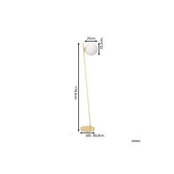 Eglo Golvlampa Rondo 4 Stål Mässing | Passande för E27