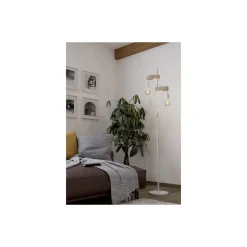 Eglo Golvlampa Townshend Stål Vit Trä | IP20 - Passande för 2x E27