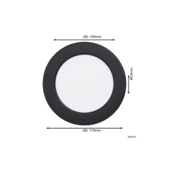Eglo Infälld Spot Badrumsbelysning Fueva 6 Plast Svart 6.3W 720lm - 827-840-865 CCT