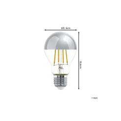 Eglo LED Päron E27 Filament Mirror 7.3W 806lm - 827 Extra Varm Vit | Ersättare 60W