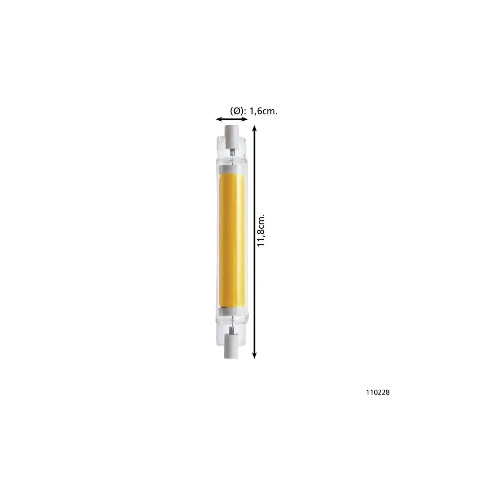Eglo LED R7s 118mm Klar 8W 806lm - 827 Extra Varm Vit | Dimbar - Ersättare 60W
