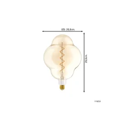 Eglo LED Special E27 Filament Ambar 4W 200lm - 820 Extra Varm Vit | Dimbar - Ersättare 25W