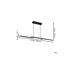Eglo Pendellampa Fraioli-Z Aluminium Svart 17W 2400lm - 827-865 Justerbar Vit + RGB | IP20 - Zigbee Dimbar