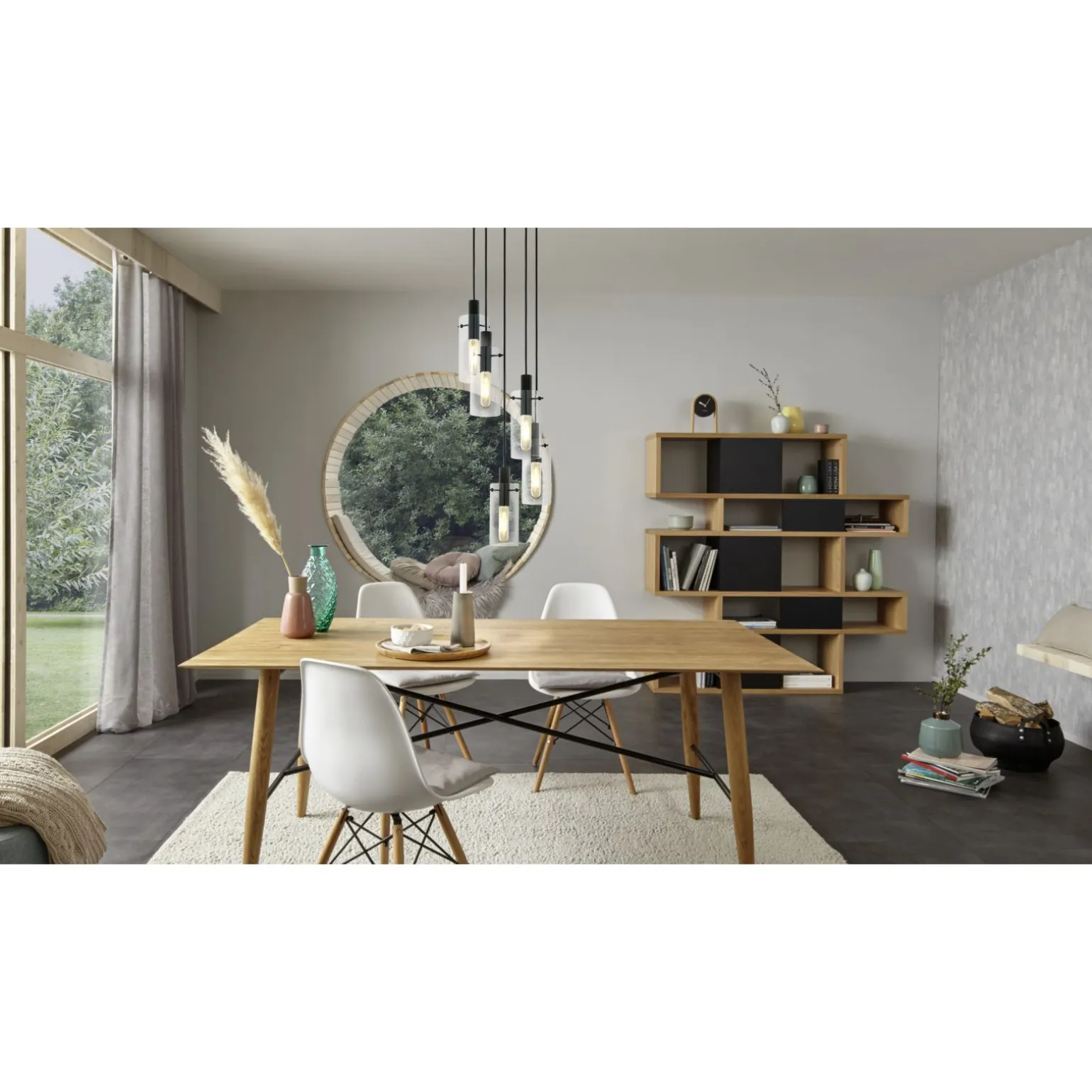 Eglo Pendellampa Montefino Stål Svart | 350mm - Passande För 5x E27