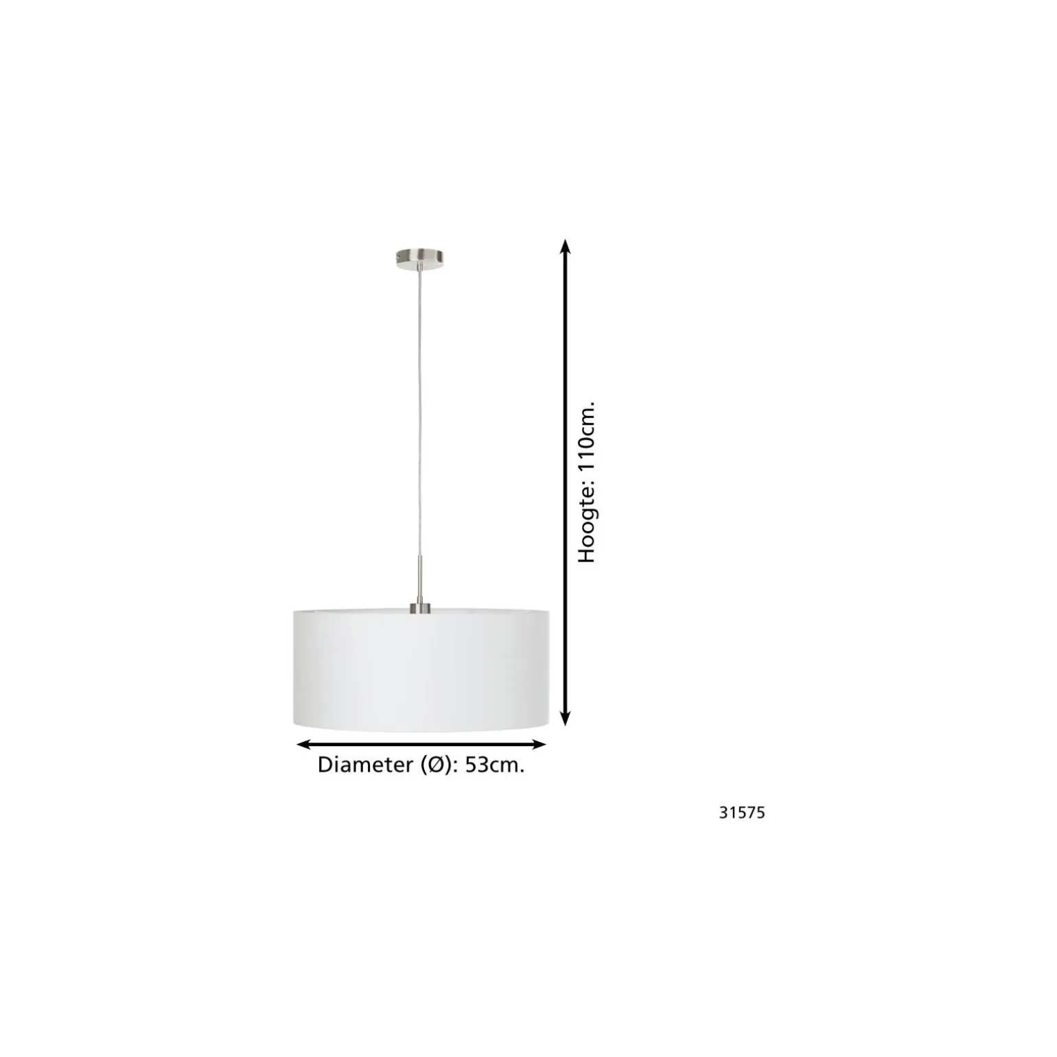 Eglo Pendellampa Pasteri Stål Satin Nickel | IP20 - Passande för 1x E27