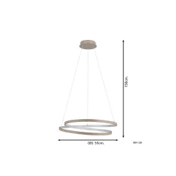 Eglo Pendellampa Ruotale Stål Sandig 36W 4500lm - 830 Varm Vit