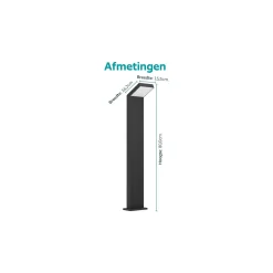 Eglo Piedestallampa Grottazzolina Aluminium Svart 10W 1280lm - 865 Dagsljus| IP65
