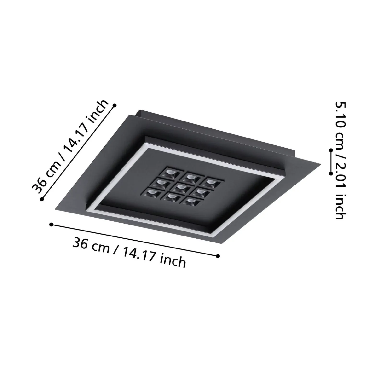 Eglo Taklampa Balazote Stål Svart 245W 4045lm - 827-865 Justerbar Vit | Dimbar