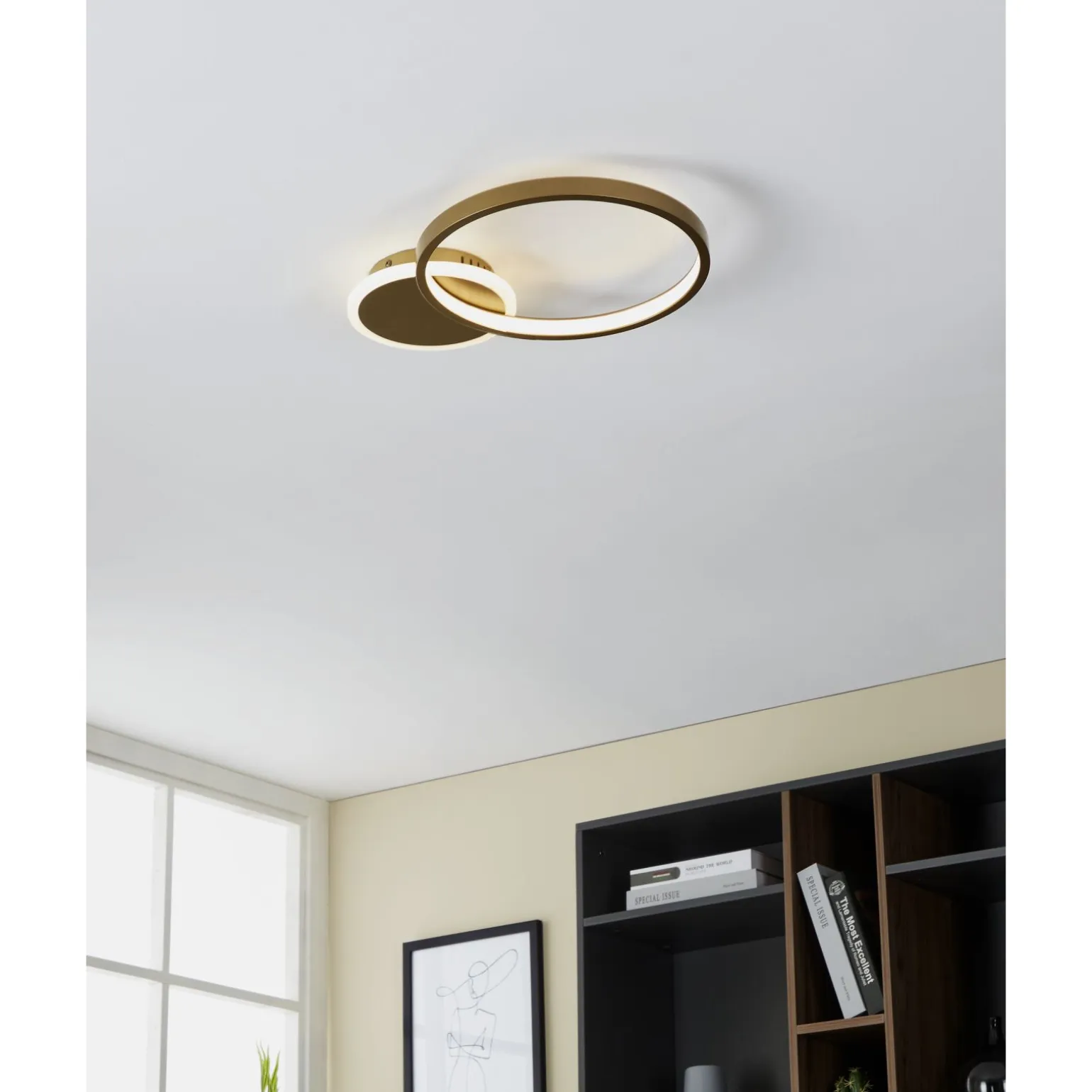 Eglo Taklampa Gafares Aluminium Stål Guld Vit 20W 2100lm - 827-865 Justerbar Vit | Dimbar