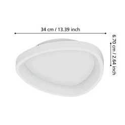 Eglo Taklampa Loretello Plast Stål Vit 12W 1440lm - 827-865 Justerbar Vit | 350mm - Dimbar