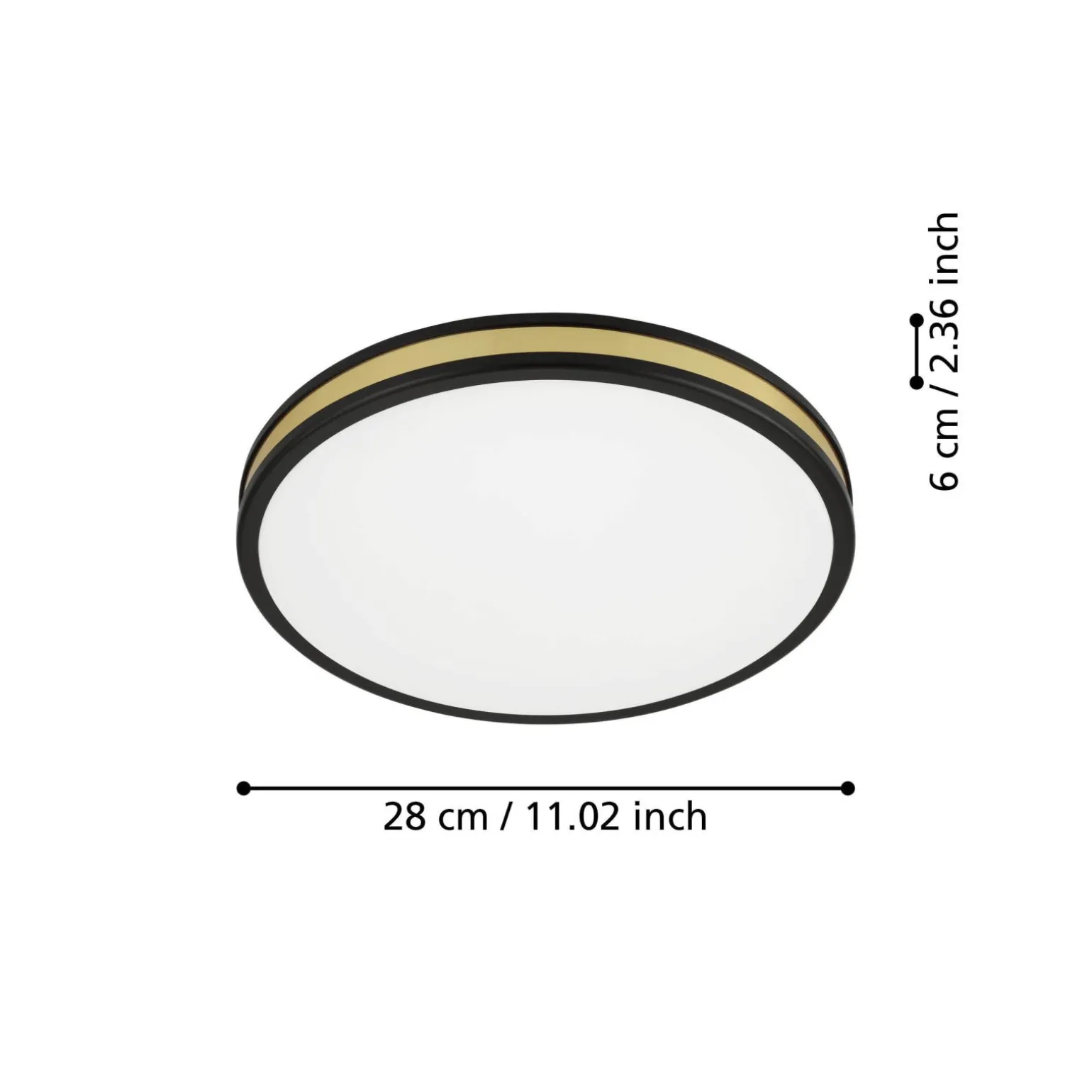 Eglo Taklampa Pescaito Stål Svart Guld 10W 1100lm - 830 Varm Vit | 280mm