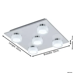 Eglo Taklampa Romendo 1 Stål Krom 54W 3750lm - 830 Varm Vit | IP44 - Dimbar