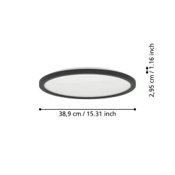 Eglo Taklampa Rovito-r Plast Svart 185W 2300lm - 827-865 Justerbar Vit | 389mm - IP44 - Dimbar
