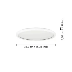 Eglo Taklampa Rovito-r Plast Vit 185W 2300lm - 827-865 Justerbar Vit | 389mm - IP44 - Dimbar