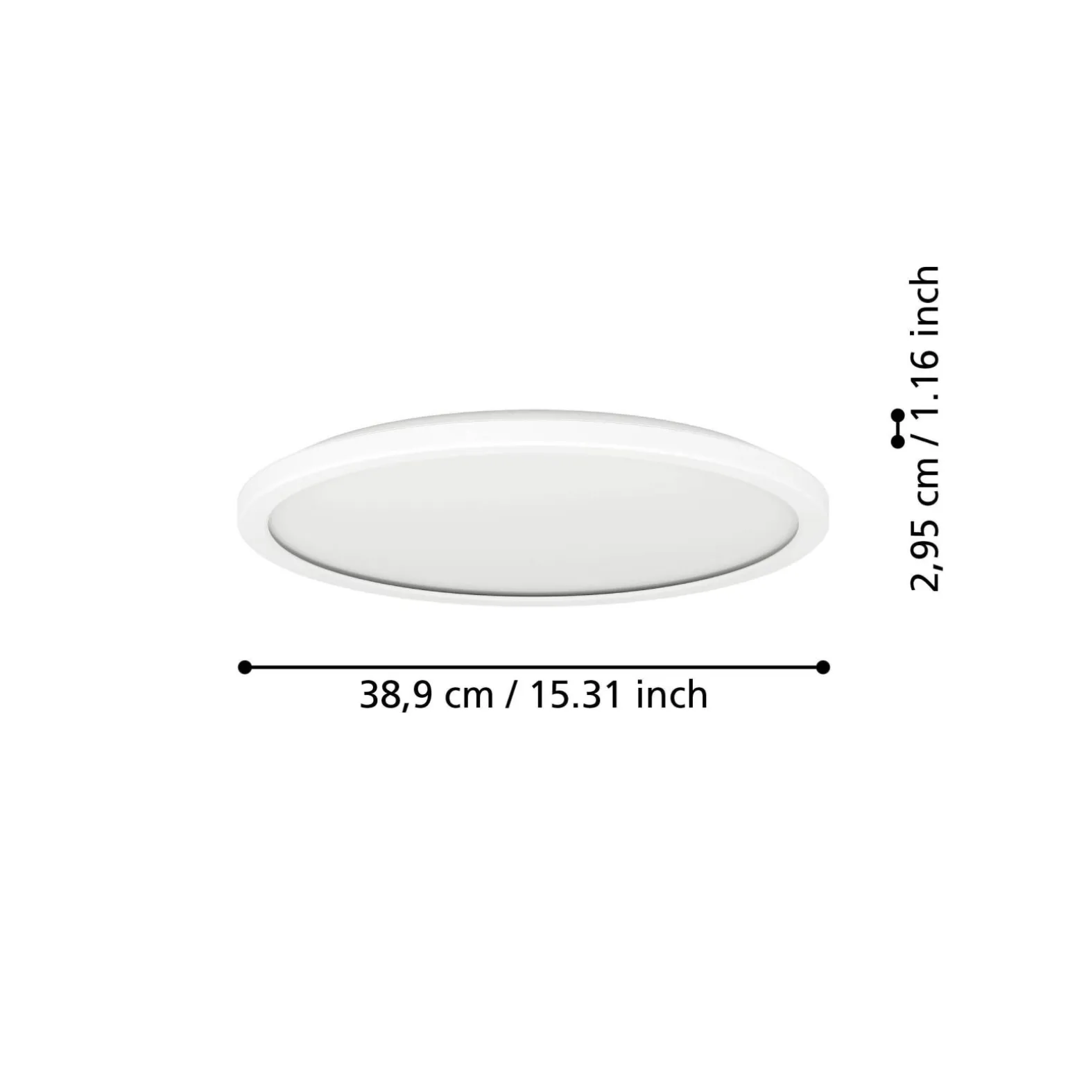Eglo Taklampa Rovito-r Plast Vit 185W 2300lm - 827-865 Justerbar Vit | 389mm - IP44 - Dimbar