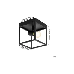 Eglo Taklampa Silentina Stål Svart | IP20 - Passande för 1x E27