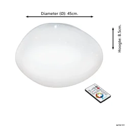 Eglo Taklampa Sileras Stål Vit 205W 2800lm - 827-865 Justerbar Vit | 450mm - Dimbar