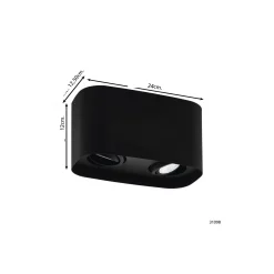 Eglo Tak Spot Arenzano Stål Svart 9.4W 690lm - 830 Varm Vit | Dimbar - Passande för 2x GU10
