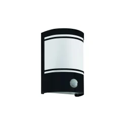 Eglo Vägglampa Cerno Stål Svart | IP44 - Passande för 1x E27 - Rörelsesensor
