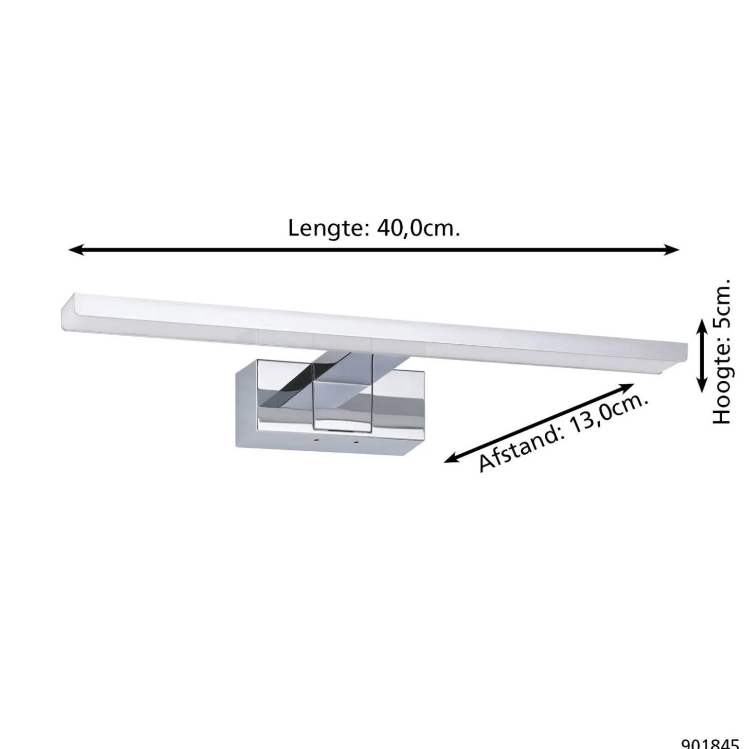 Eglo Vägglampa Conettilla Aluminium Krom 7W 850lm - 830-865 Justerbar Vit | IP44