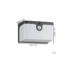 Eglo Vägglampa Croara Solar Svart 7W 800lm - 830 Varm Vit | IP65 - Rörelsesensor