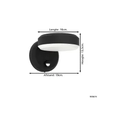 Eglo Vägglampa Fornaci Stål Svart 3W 320lm - 830 Varm Vit | IP65 - Rörelsesensor