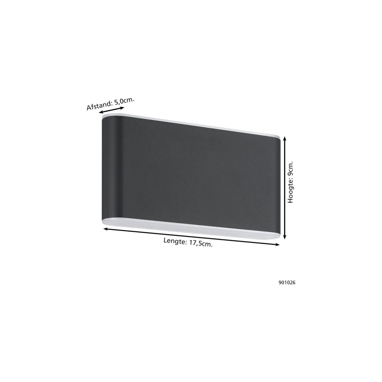 Eglo Vägglampa Grutti Aluminium Antracit 5W 630lm - 830-840-865 CCT | IP65