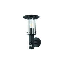 Eglo Vägglampa Lisio 1 Rostfritt Stål Svart | IP44 - Passande för 1x E27 - Rörelsesensor