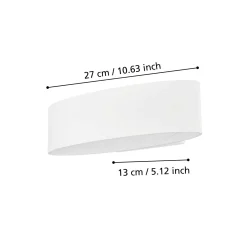Eglo Vägglampa Maccacari Aluminium Stål Vit 10W 1300lm - 830 Varm Vit