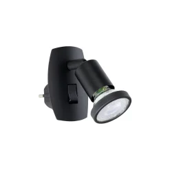 Eglo Vägglampa Parrini Lamp med Strömkontakt Svart 4.5W 345lm - 830 Varm Vit | IP20 - Inkl. 1x GU10